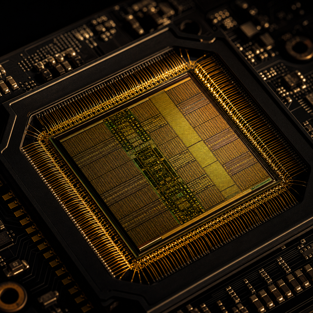 NVIDIA RTX 50 series Blackwell GPU die closeup
